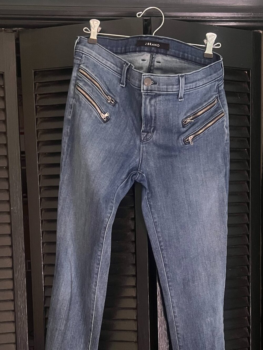 J Brand Skinny Jeans Dual Zipper Pockets Ankle Zip Sz 8